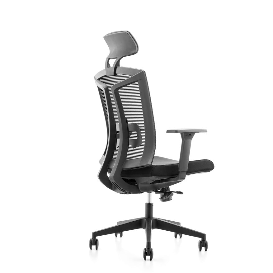 Chaise Ergonomique 12000SS-HR avec appuie tête et dossier en maille