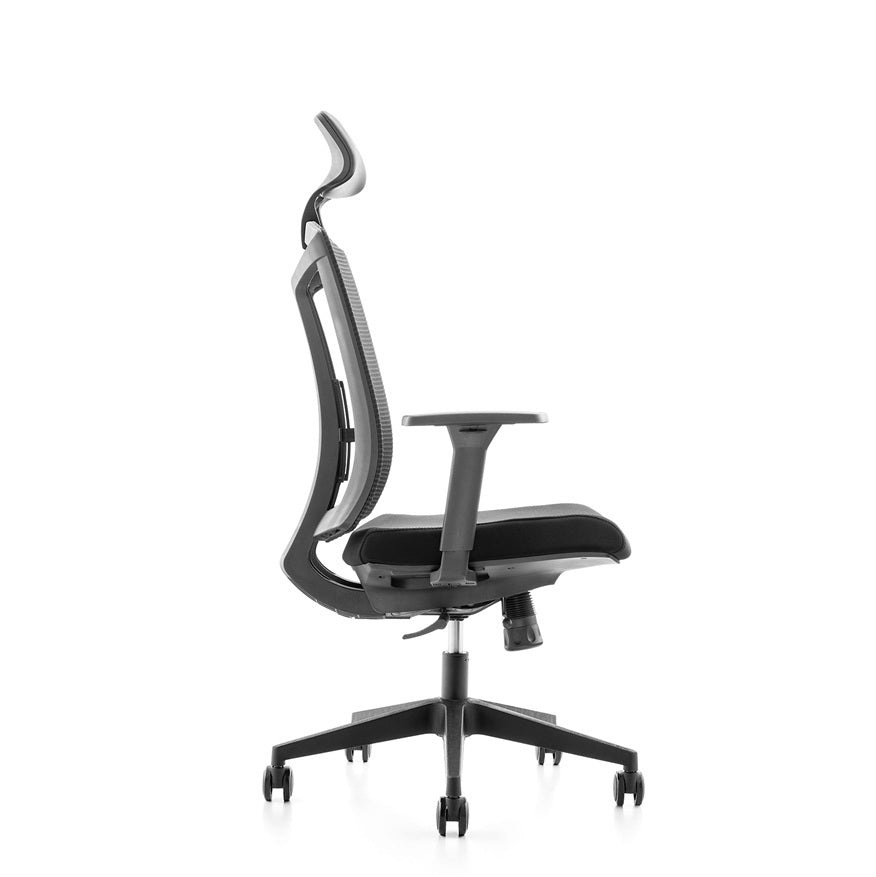 Chaise Ergonomique 12000SS-HR avec appuie tête et dossier en maille